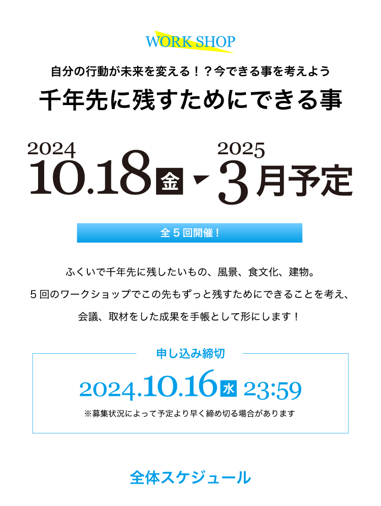 ワークショップ【千年先に残す為にできること】